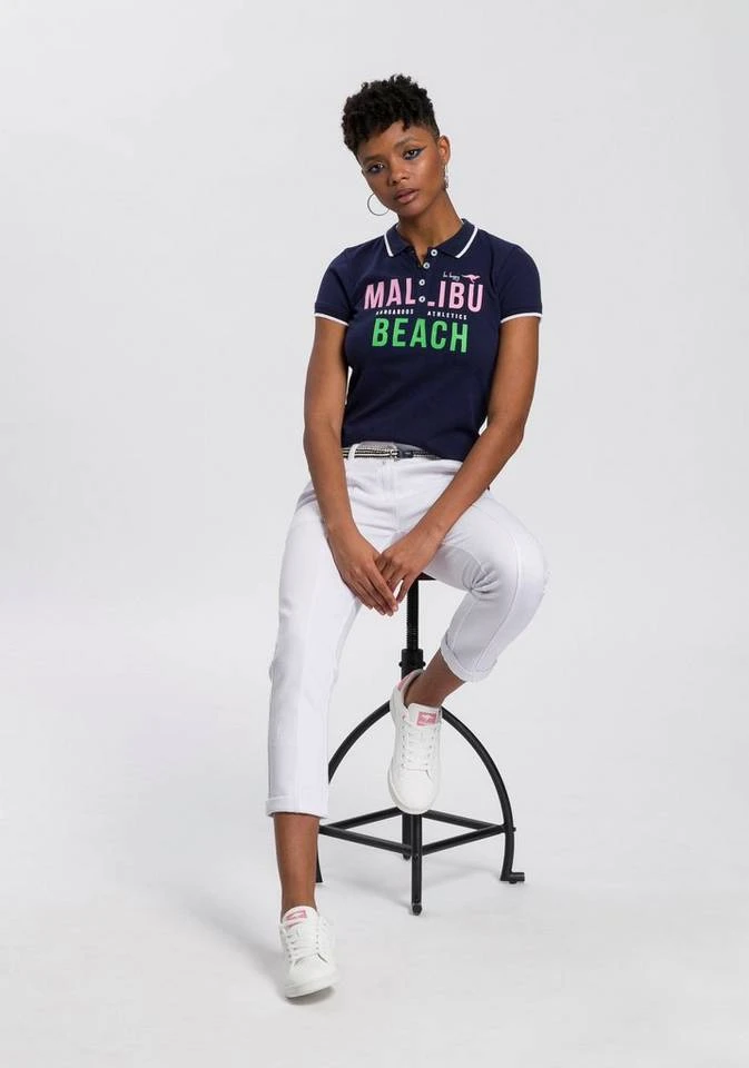 KangaROOS Poloshirt mit großem Malibu-Beach Logo-Druck - NEUE KOLLEKTION Marine, Weiß 9 KangaROOS Poloshirt mit großem Malibu-Beach Logo-Druck - NEUE KOLLEKTION Marine, Weiß – Bild 7