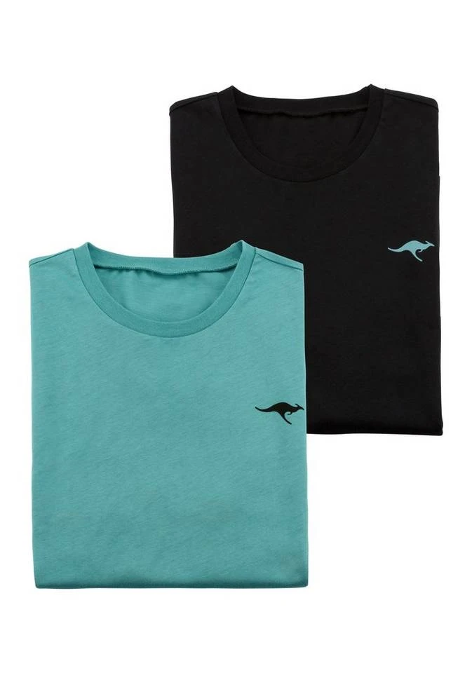 KangaROOS Kurzarmshirt »Homewear« (2er-Pack) mit KangaROOS Print auf der Brust Grau-meliert | anthrazit, Petrol | schwarz 11 KangaROOS Kurzarmshirt »Homewear« (2er-Pack) mit KangaROOS Print auf der Brust Grau-meliert | anthrazit, Petrol | schwarz – Bild 9