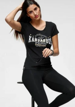 KangaROOS T-Shirt mit goldgfarbenem Glitzerdruck