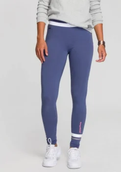 KangaROOS Leggings mit breitem Rippenbund & Kontraststreifen Schwarz, Jeansblau