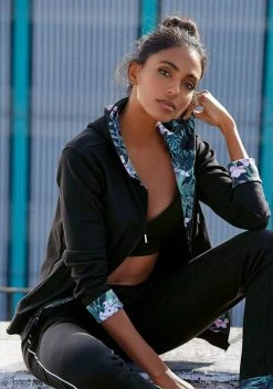 KangaROOS Kapuzensweatjacke mit bedruckter Innenseite Petrol, Schwarz -KANGAROOS Verkäufe 0b5c7bc6 c259 517b b46d 1b5ae332d756