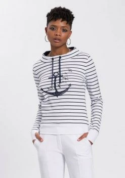 KangaROOS Sweatshirt mit sportlichem Stehkragen und maritimen Druck - NEUE KOLLEKTION