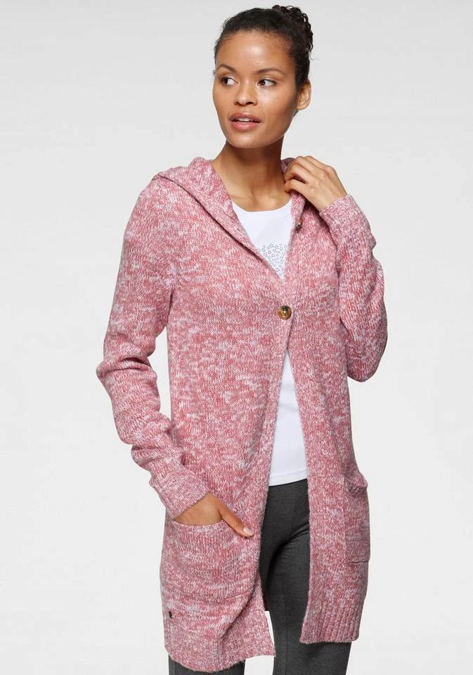 KangaROOS Kapuzenstrickjacke mit aufgesetzten Taschen und breiten Rippbündchen Marine-meliert, Rosa-meliert, Schwarz, Beige-meliert 11 KangaROOS Kapuzenstrickjacke mit aufgesetzten Taschen und breiten Rippbündchen Marine-meliert, Rosa-meliert, Schwarz, Beige-meliert – Bild 9