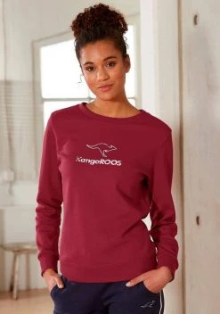 KangaROOS Sweatshirt mit Kontrastfarbenem Logodruck Marine, Rot, Weiß