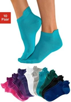 KangaROOS Sneakersocken (10-Paar) mit erhöhtem Bündchen Himbeere | schwarz | pink | pflaume | weiß | grau | türkis | petrol | blau | lila, Schwarz