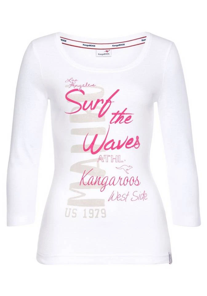 KangaROOS 3/4-Arm-Shirt mit auffälligen Schriftzügen Hellgrau-meliert, Marine, Weiß, Pink 12 KangaROOS 3/4-Arm-Shirt mit auffälligen Schriftzügen Hellgrau-meliert, Marine, Weiß, Pink – Bild 10
