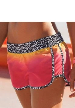KangaROOS Badeshorts, mit Einsätzen im Leoprint Orange-gelb, T&uuml;rkis-gr&uuml;n -KANGAROOS Verkäufe 13696153