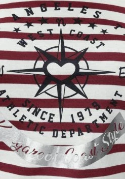 KangaROOS T-Shirt mit großem Metallic-Print vorne Marine-wei&szlig;-gestreift, Grau-wei&szlig;-gestreift, Bordeaux-wei&szlig;-gestreift -KANGAROOS Verkäufe 1487034e f452 52d8 a08f 2a9953cf908e