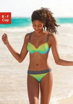 KangaROOS Bügel-Bikini mit trendigen Details im Leoprint Türkis-grün, Orange-gelb