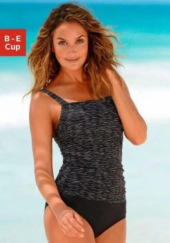 KangaROOS Badeanzug, in Melange- Optik Schwarz-bedruckt, Marine-bedruckt, Türkis-bedruckt