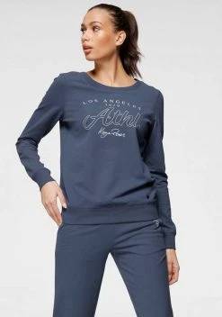 KangaROOS Sweatshirt mit Wording-Front-Print - NEUE KOLLEKTION Graublau, Schwarz