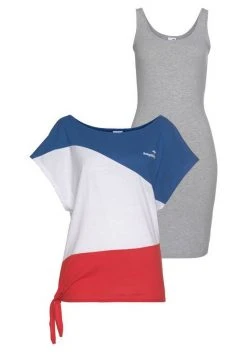 KangaROOS 2-in-1-Kleid (2-tlg) in sommerlicher zweiteiliger Kombination Kleid und Shirt Grau-weiß-gestreift | schwarz, Marine-koralle-gestreift | marine, Royalblau-rot-weiß | hellgrau-meliert, Blau-rosa -KANGAROOS Verkäufe 1dfe1d3b 8c55 5fe4 b8e7 b0f376c54dc5