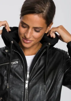 KangaROOS Lederjacke im Biker-Look mit abnehmbaren Sweateinsatz - NEUE KOLLEKTION Lindgrün, Schwarz, Ecru -KANGAROOS Verkäufe 1f1a0fdf 9eac 507c 932b a3f51333adb1