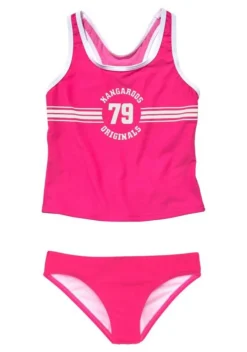 KangaROOS Tankini »Sporty« mit sportlichem Frontdruck Türkis, Schwarz, Pink
