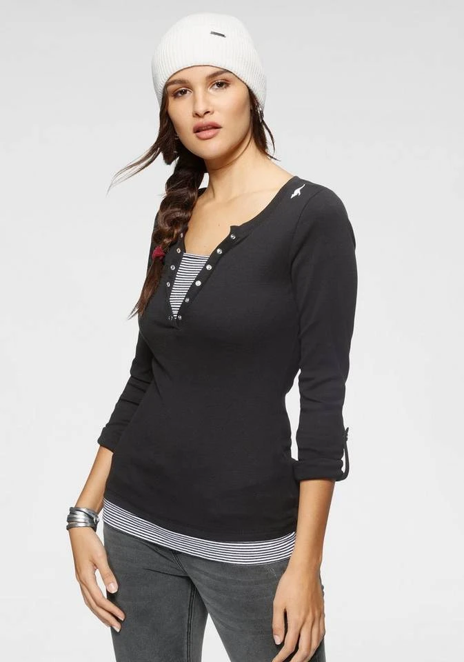 229409dc-c9d5-57e6-ace0-164b8819a057.jpg KangaROOS 2-in-1-Shirt mit geöffneter Zierknopfleiste und Turn-up Ärmeln Schwarz-weiß, Himbeere-marine-weiß, Türkis-schwarz-weiß, Marine-weiß -KANGAROOS Verkäufe 229409dc c9d5 57e6 ace0 164b8819a057