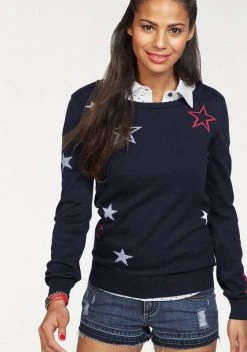 KangaROOS Rundhalspullover mit Sternen-Muster Marine, Schwarz-gelb -KANGAROOS Verkäufe 24869149