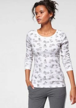 KangaROOS Langarmshirt mit tierischem Allover-Druck - NEUE KOLLEKTION