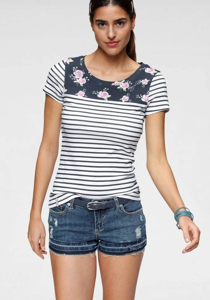 KangaROOS T-Shirt mit verschiedenen Prints Weiß-blau-gestreift, Türkis-gemustert, Blau-weiß-gestreift-geblümt, Marine-gemustert 13 KangaROOS T-Shirt mit verschiedenen Prints Weiß-blau-gestreift, Türkis-gemustert, Blau-weiß-gestreift-geblümt, Marine-gemustert – Bild 11