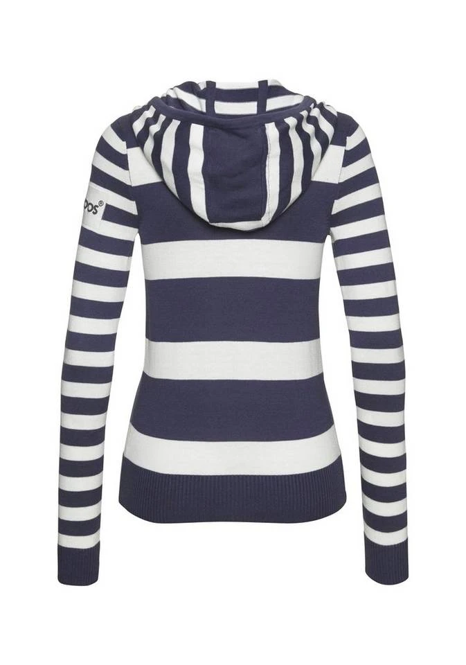 KangaROOS Kapuzenstrickjacke in trendigem Streifendesign Schwarz-weiß, Marine-reinweiß 8 KangaROOS Kapuzenstrickjacke in trendigem Streifendesign Schwarz-weiß, Marine-reinweiß – Bild 6