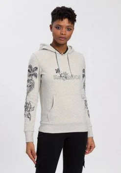 KangaROOS Hoodie mit tollem Floral-Print - NEUE KOLLEKTION Ecru-meliert, Graublau