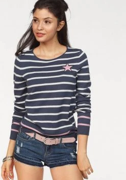 KangaROOS Streifenpullover mit kontrastfarbigen, aufgenähten Sternen Schwarz-grau-wollweiß-gestreift, Blau-weiß-rosa-gestreift, Wollweiß-blau-hellpink-gestreift 10 KangaROOS Streifenpullover mit kontrastfarbigen, aufgenähten Sternen Schwarz-grau-wollweiß-gestreift, Blau-weiß-rosa-gestreift, Wollweiß-blau-hellpink-gestreift -KANGAROOS Verkäufe 26891840