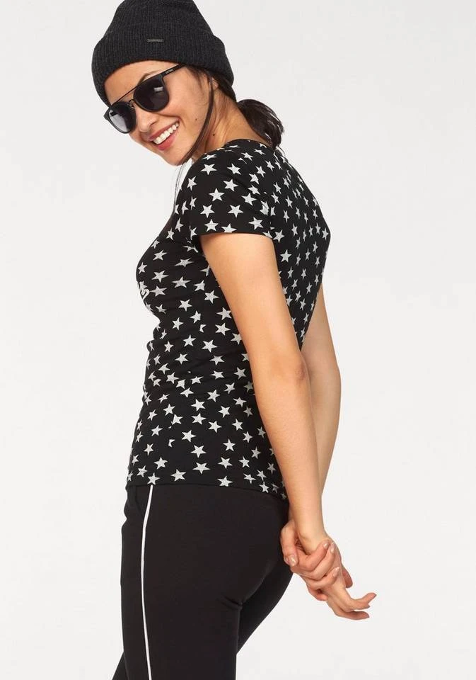 26892511.jpg KangaROOS T-Shirt mit Sternen bedruckt Rosa-weiß, Schwarz-weiß, Hellgrau-meliert-weiß -KANGAROOS Verkäufe 26892511