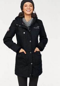 KangaROOS Funktionsparka im modischen Pünktchen-Print Bordeaux-mauve-gepunktet, Marine-wei&szlig;-gepunktet, Khaki-grau-gepunktet, Schwarz-wei&szlig;-gepunktet -KANGAROOS Verkäufe 26894230