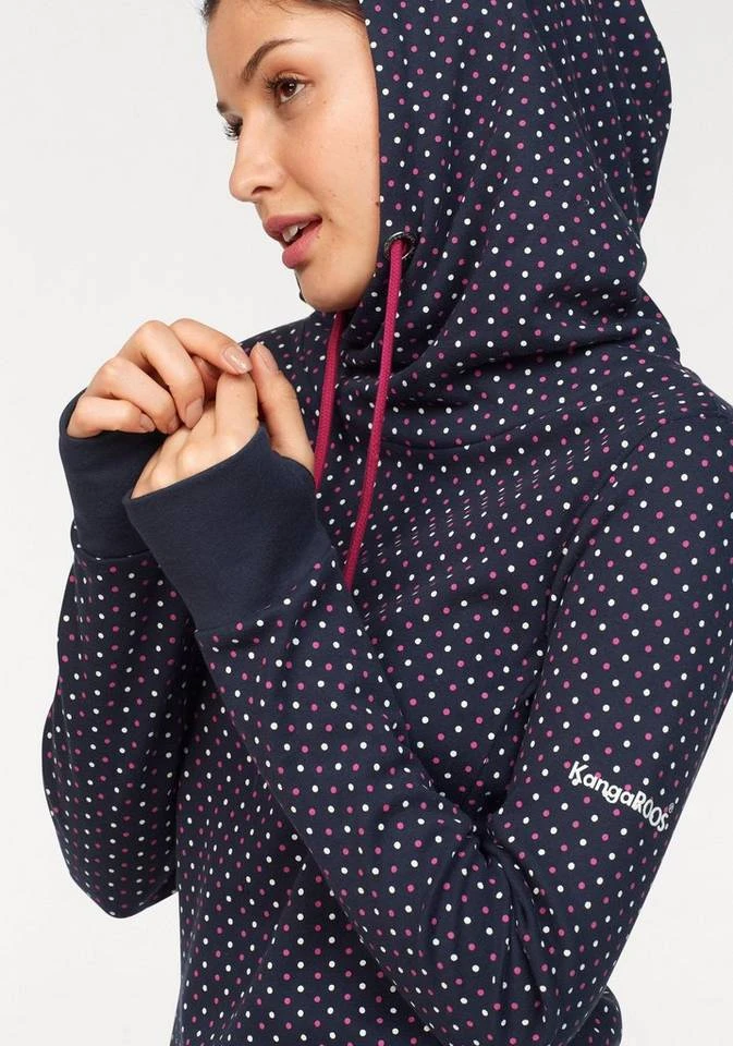 KangaROOS Kapuzensweatshirt mit überlappendem Kapuzen-Kragen Beere-bedruckt, Schwarz-gepunktet, Marine-pink-gepunktet 5 KangaROOS Kapuzensweatshirt mit überlappendem Kapuzen-Kragen Beere-bedruckt, Schwarz-gepunktet, Marine-pink-gepunktet – Bild 3