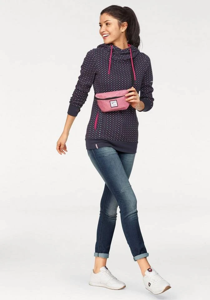 KangaROOS Kapuzensweatshirt mit überlappendem Kapuzen-Kragen Beere-bedruckt, Schwarz-gepunktet, Marine-pink-gepunktet 6 KangaROOS Kapuzensweatshirt mit überlappendem Kapuzen-Kragen Beere-bedruckt, Schwarz-gepunktet, Marine-pink-gepunktet – Bild 4