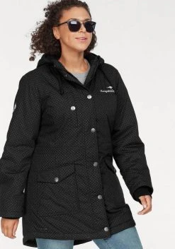 KangaROOS Funktionsparka im modischen Pünktchen-Print Bordeaux-mauve-gepunktet, Marine-wei&szlig;-gepunktet, Khaki-grau-gepunktet, Schwarz-wei&szlig;-gepunktet -KANGAROOS Verkäufe 27423210