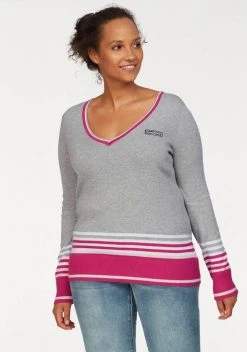 KangaROOS V-Ausschnitt-Pullover im tollen Streifen-Farb-Mix Marine-rot, Grau-meliert-pink, Hummer-mint-wollweiß-blau-gestreift, Grün-hellgrau-wollweiß-gestreift 21 KangaROOS V-Ausschnitt-Pullover im tollen Streifen-Farb-Mix Marine-rot, Grau-meliert-pink, Hummer-mint-wollweiß-blau-gestreift, Grün-hellgrau-wollweiß-gestreift -KANGAROOS Verkäufe 27423361