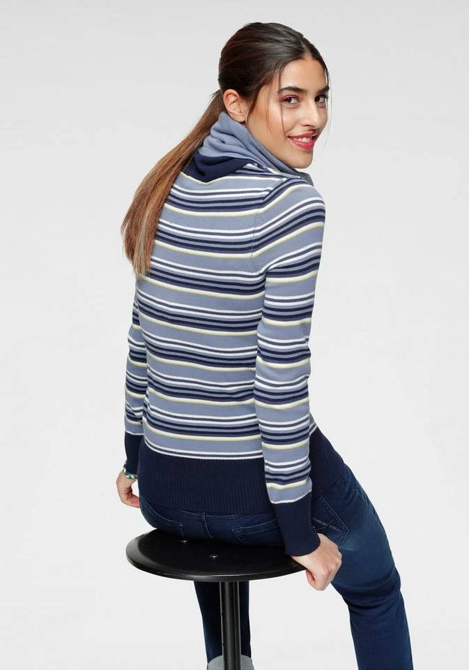KangaROOS Streifenpullover mit großem doppellagigem Rollkragen Blau-weiß-gestreift, Hellgrau-rosa-gestreift 4 KangaROOS Streifenpullover mit großem doppellagigem Rollkragen Blau-weiß-gestreift, Hellgrau-rosa-gestreift – Bild 2