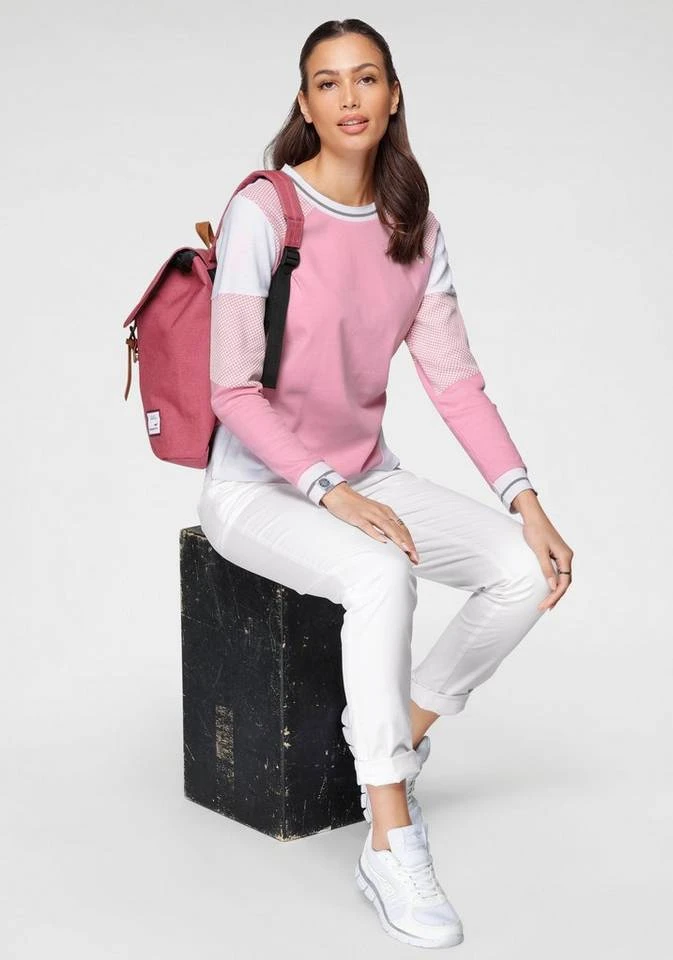 KangaROOS Sweatshirt im Colorblocking-Design mit Pünktchen Rosa-weiß-hellgrau-bedruckt, Schwarz-hellgrau-meliert, Himbeere-meliert, Marine-hellblau 7 KangaROOS Sweatshirt im Colorblocking-Design mit Pünktchen Rosa-weiß-hellgrau-bedruckt, Schwarz-hellgrau-meliert, Himbeere-meliert, Marine-hellblau – Bild 5