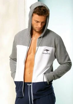 KangaROOS Kapuzensweatjacke im Colourblock Design Grau-meliert-wei&szlig;-navy, Petrol-grau-meliert-navy -KANGAROOS Verkäufe 2946bd4d 684d 566c 85da 9d4800a63523