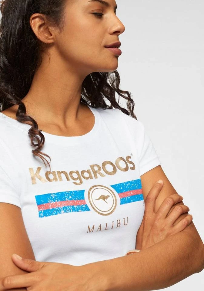 KangaROOS T-Shirt mit Label Metallic Print Hellgrau-meliert, Türkis, Schwarz, Marine 5 KangaROOS T-Shirt mit Label Metallic Print Hellgrau-meliert, Türkis, Schwarz, Marine – Bild 3