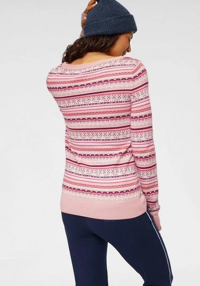 KangaROOS Rundhalspullover im bunt gemusterten Jaquard-Feinstrick Rosa-bunt, Hellgrau-meliert-bunt, Wollweiß-grau-bunt, Schwarz-rot-bunt 4 KangaROOS Rundhalspullover im bunt gemusterten Jaquard-Feinstrick Rosa-bunt, Hellgrau-meliert-bunt, Wollweiß-grau-bunt, Schwarz-rot-bunt – Bild 2