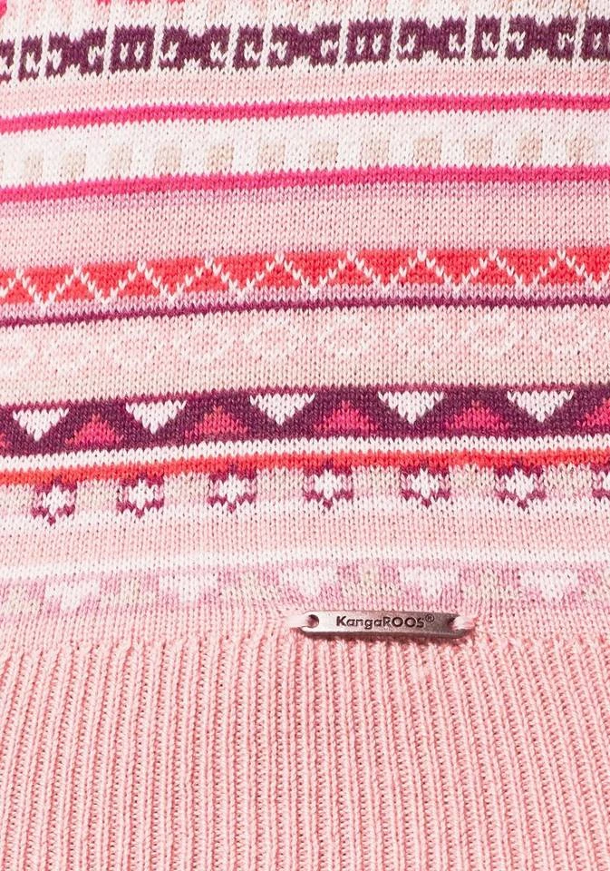 KangaROOS Rundhalspullover im bunt gemusterten Jaquard-Feinstrick Rosa-bunt, Hellgrau-meliert-bunt, Wollweiß-grau-bunt, Schwarz-rot-bunt 8 KangaROOS Rundhalspullover im bunt gemusterten Jaquard-Feinstrick Rosa-bunt, Hellgrau-meliert-bunt, Wollweiß-grau-bunt, Schwarz-rot-bunt – Bild 6