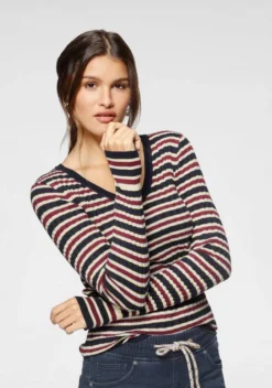 KangaROOS Strickpullover im aktuellen Ringelstreifen Pink-rosa-gestreift, Marine-bordeaux-gestreift, Grün-blau-gestreift