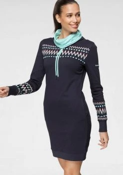 KangaROOS Sweatkleid mit trendigem Druck vorn und an den Ärmeln - NEUE KOLLEKTION