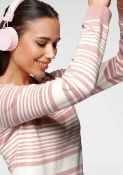 KangaROOS Rundhalspullover mit minimalistischer Rollkante und modischen Streifen-Design - NEUE KOLLEKTION Rosa-wei&szlig;, Grau-wei&szlig; -KANGAROOS Verkäufe 2e9ca6c9 f2d3 51c9 8e85 a055dd92e90d