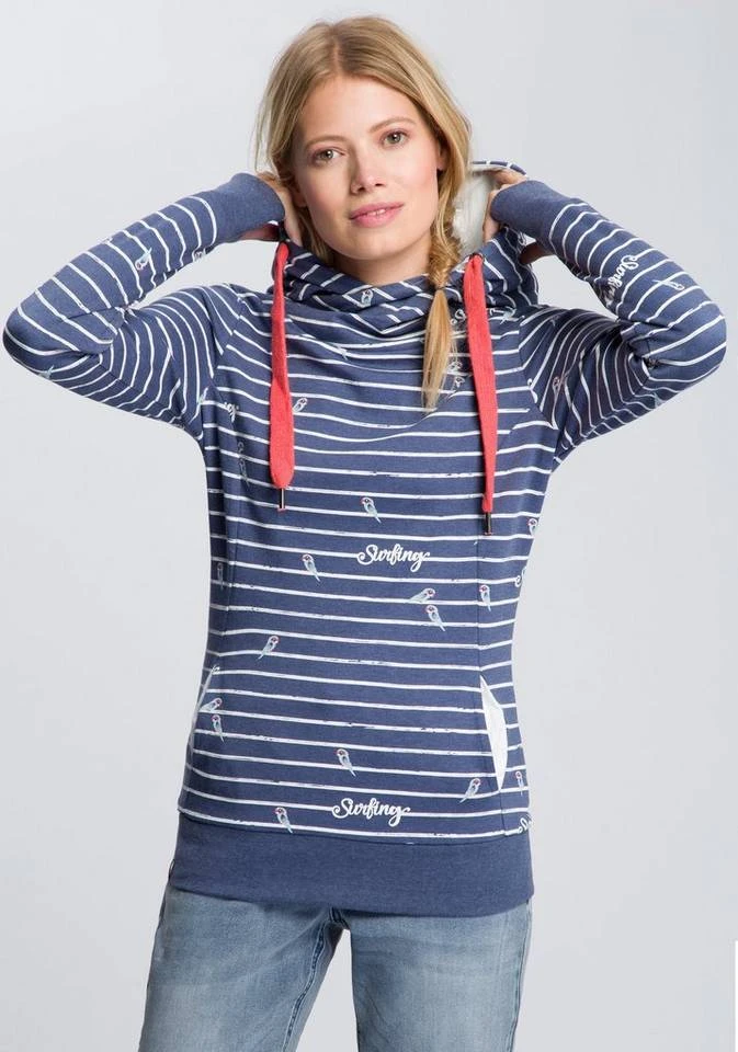 2fce830d-c975-5b9c-8d45-519d660b5bca.jpg KangaROOS Hoodie in Langform mit überlappender Kapuze Ecru-meliert-mittelblau, Blau-meliert-weiß, Koralle-meliert, Schwarz -KANGAROOS Verkäufe 2fce830d c975 5b9c 8d45 519d660b5bca