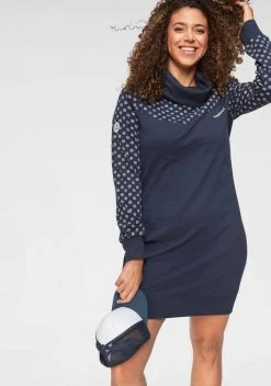 KangaROOS Sweatkleid mit Print im Schulter- und Ärmelbereich Marine-weiß-gemustert, Schwarz-weiß-gemustert 8 KangaROOS Sweatkleid mit Print im Schulter- und Ärmelbereich Marine-weiß-gemustert, Schwarz-weiß-gemustert -KANGAROOS Verkäufe 30207752