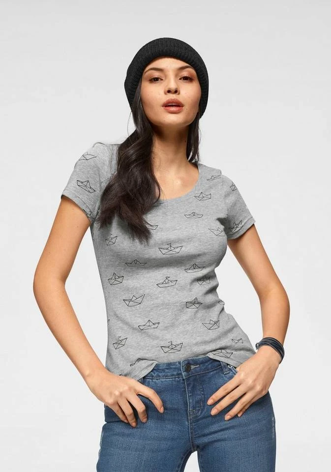 KangaROOS T-Shirt mit Anker, Schiffchen oder Reh-Print Hellgrau-meliert, Marine, Rost, Schwarz 14 KangaROOS T-Shirt mit Anker, Schiffchen oder Reh-Print Hellgrau-meliert, Marine, Rost, Schwarz – Bild 12