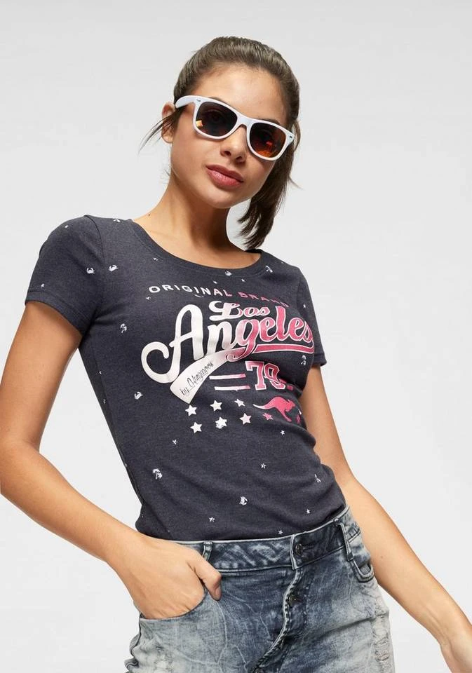 KangaROOS T-Shirt mit auffälligem Druck Marine-meliert-bedruckt, Pink-bedruckt, Schwarz, Weiß 11 KangaROOS T-Shirt mit auffälligem Druck Marine-meliert-bedruckt, Pink-bedruckt, Schwarz, Weiß – Bild 9