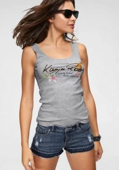 KangaROOS Tanktop mit femininem Frontdruck Hellgrau-meliert, Marine, Schwarz-bedruckt, Apricot 9 KangaROOS Tanktop mit femininem Frontdruck Hellgrau-meliert, Marine, Schwarz-bedruckt, Apricot -KANGAROOS Verkäufe 30739474