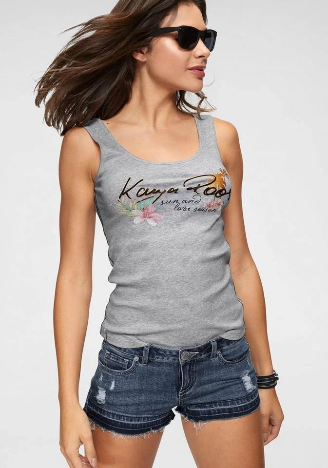 30739474.jpg KangaROOS Tanktop mit femininem Frontdruck Hellgrau-meliert, Marine, Schwarz-bedruckt, Apricot -KANGAROOS Verkäufe 30739474