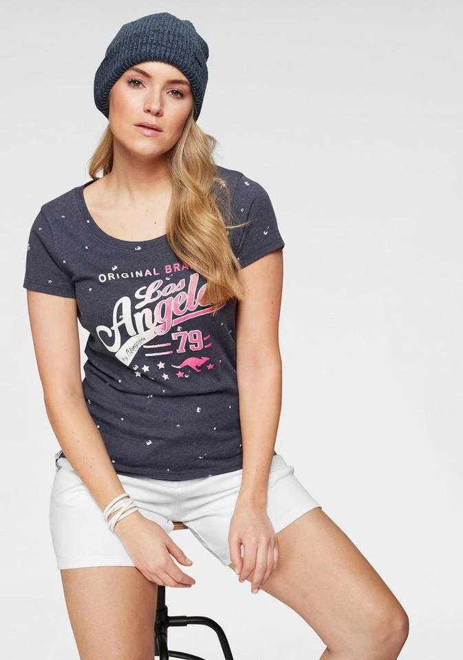 KangaROOS T-Shirt mit auffälligem Druck Marine-meliert-bedruckt, Pink-bedruckt, Schwarz, Weiß 12 KangaROOS T-Shirt mit auffälligem Druck Marine-meliert-bedruckt, Pink-bedruckt, Schwarz, Weiß – Bild 10