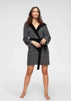 Damenbademantel »Luana«, KangaROOS, mit modernen Streifen Schwarz-grau, Grau-wei&szlig; -KANGAROOS Verkäufe 32439660