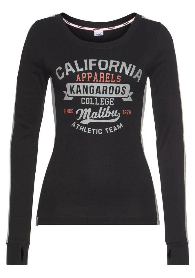 KangaROOS Longsleeve mit großem Label-Print vorne Schwarz-hellgrau-meliert, Hellgrau-meliert-rosa, Marine-weiß 7 KangaROOS Longsleeve mit großem Label-Print vorne Schwarz-hellgrau-meliert, Hellgrau-meliert-rosa, Marine-weiß – Bild 5