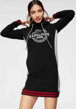 KangaROOS Sweatkleid mit Kapuze und festen Strickbündchen